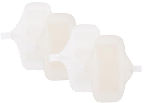 Abaodam Compresas Menstruales Reutilizables de Algodón 18 CM Diarios y Nocturnos Transpirables Capa 4 Piezas 2 Borde de Encaje 2 Lisas para Uso Femenino y Embarazo
