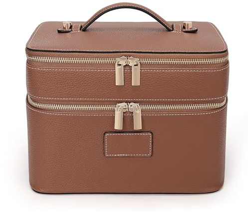 Bolsa de maquillaje HiTotes, estuche de tocador para mujeres, estuche grande de maquillaje de piel, bolsas de viaje para aseo, bolsa de cosméticos de doble capa para uso diario, 9.45in