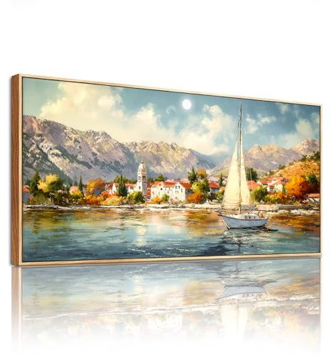 SERIMINO Modern Wandbild mit Rahmen Vintage Landschaft Bilder 60x120 cm