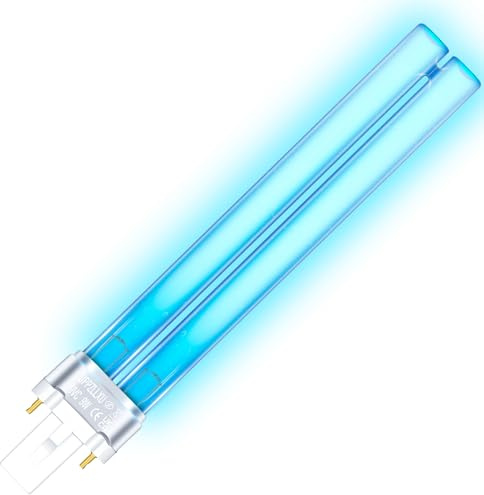 UPPZLLXU 9W Ampoule de Remplacement UVC G23 PLS, Ballast Inductif, pour Clarificateur Bassin, Filtre UVC, Élimine Bactéries, Algues Efficacement pour Aquariums, Étangs