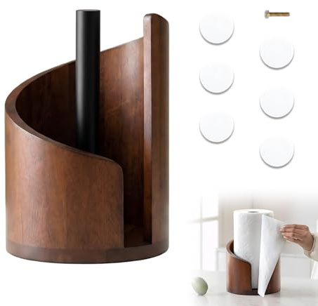 Portarrollos Papel Cocina Soporte Papel Cocina Madera Vertical 1 Unidad
