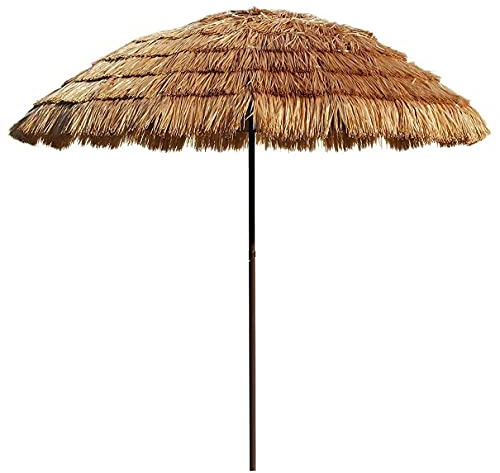 Portable Thatch Patio Umbrella 6ft,Upgrade Beach Umbrella Tilt 45°,Thatched Umbrella Outdoor Waterproof,for Lawn Pool Backyard Garden Parasol good