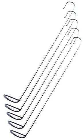 Räucherteufel Rundbogen-Räucherhaken 20cm/2mm, 5 Stück, Wide 15mm, große Hakenöse