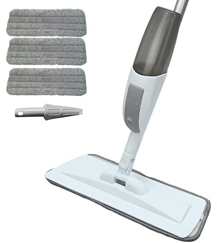 Sansky Mop spray in microfibra per la pulizia del pavimento in legno per la casa o per uso commerciale, mocio piatto asciutto bagnato per cucina in legno duro laminato piastrelle di ceramica