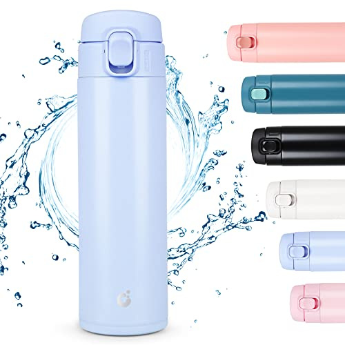 CodiCile Travel Mug, Reusable Coffee Cups with Leakproof Lid,Coffee Flask for Hot and Cold Drinks,Double Wall Insulated Coffee Mug,Sky Blue,450ml