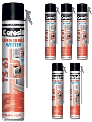 Winter Bauschaum Montageschaum PU Schaum TS 61500ml - Effektiver Dämmung- und Fugenfüller-Schaumstoff für präzise Anwendungen - Schaum zum Isolieren (6 x 750ml)