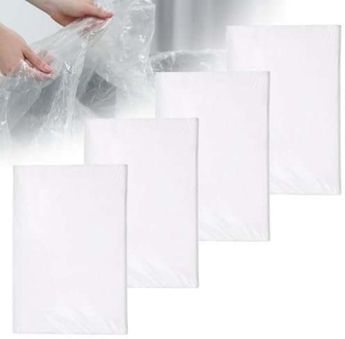 TranRantic 4 Stück Abdeckfolie Maler, 4×5m Große Transparente Baufolie aus PE, Wasserdicht Starke Malerfolie, Dauerhaft Malerplane für Renovierung, Malerarbeiten, Gartenmöbel