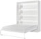 PHANTOM Vertical Fold Away Pull Out Bed DOMEL 160x200 cm Modern Murphy Bed Hidden Wall Bed with Storage White