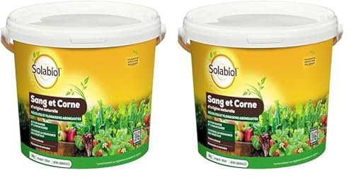 Solabiol Sang Et Corne, 4 Kg, Effet Rapide (Sang) et Longue Durée (Corne) SOMIX04, Marron (Lot de 2)