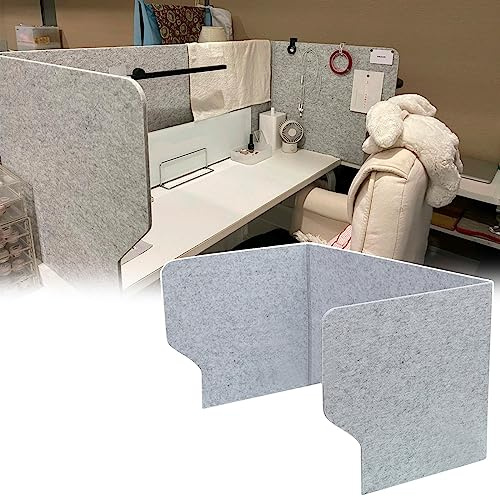 Divisor de escritorio de absorción de sonido, fieltro gris, pantalla divisora de mesa independiente de 60/80/100 cm, barrera de privacidad de absorción de sonido de 9 mm de grosor, para espacio de