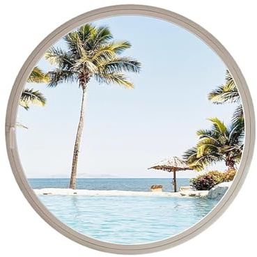 Finestra di ventilazione rotonda per capannone, sottotetto, seminterrato, con maniglia di bloccaggio, ricambio per flusso d'aria ottimale, 50 cm, girevole a 360°, trasparente