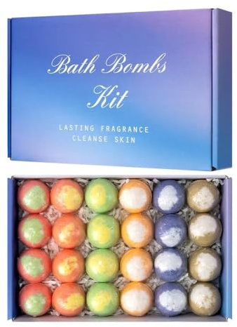 24 bombes de douche artisanales pour femmes et hommes, hydratantes, relaxantes et adoucissantes pour la peau, coffret cadeau de bombes de bain naturelles et biologiques,1pc