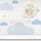 LOVELY LABEL Wandtattoo Kinderzimmer I Made in Germany I Babyzimmer Deko I Design Wandsticker Mädchen & Junge I Wolken Clouds I Blau Weiß