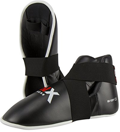 LNX Fußschützer Kickboxen TKD Performance Pro - Safetys Fußschutz Damen Herren Kinder XS S M L XL XXL schwarz rot blau weiß schwarz (001) S