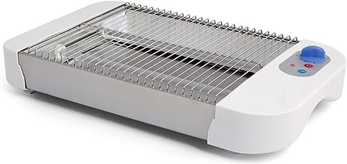 TOSTADOR PLANO HORIZONTAL 2 RESISTENCIAS DE CUARZO 600W BAJO CONSUMO 6 NIVELES FACIL DE LIMPIAR INDICADOR LUMINOSO SUPERFICIE 19x25cm MP-TP1006WT