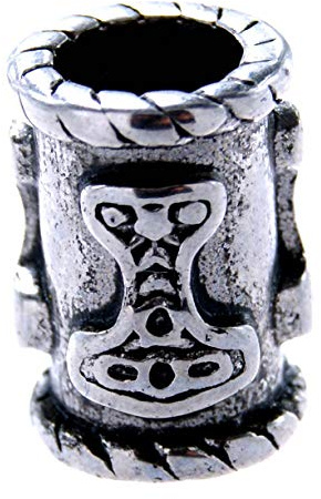 Perla para barba de acero inoxidable, martillo de Thor, 6 mm