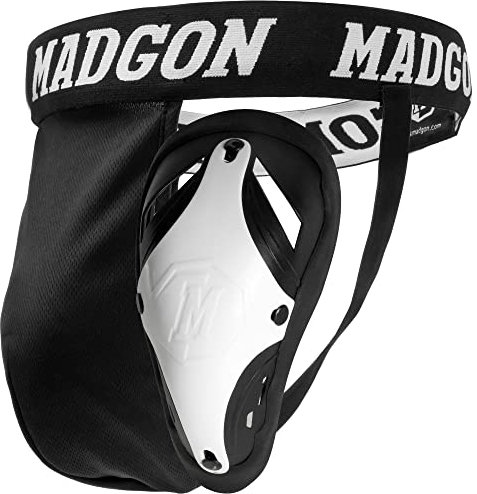 MADGON Tiefschutz mit idealer Passform – Genitalschutz für Herren mit hoher Bewegungsfreiheit für Kampfsport – Suspensorium mit elastischem Band – inklusive Beutel