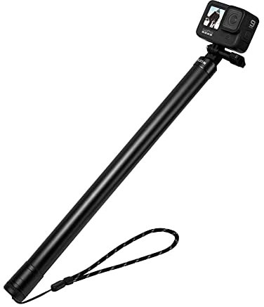 Eyeon Uppgraderad 2,7 m / 106 tum ultralång selfiepinne kolfiber lätt stång monopod utdragbar vid 6 längder för Go Pro Hero 10 9 8 7 6 5, 360 One R One X, DJI Osmo Action