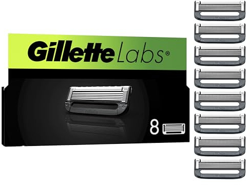 Gillette Labs Razor Blades Men, Pack of 6 Razor Blade Refills, Compatible with GilletteLabs with Exfoliating Bar and Heated Razor