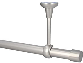HDTL Kit Bastone per Tende in metallo 25mm Cromo Opaco Montaggio a Soffitto 180 cm Zoya