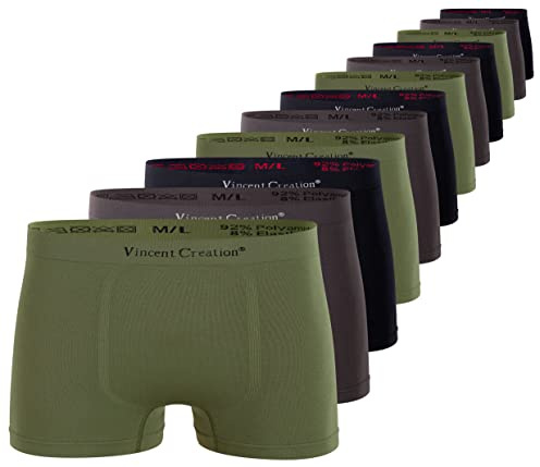 Vincent Creation® Boxer homme 12 pièces sans couture microfibre, Medium-Large