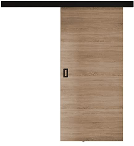 Mirjan24 Système de porte coulissante Fulmar avec fermeture automatique, portes intérieures, kit complet pour portes coulissantes avec cloisons (chêne Sonoma, modèle 70)