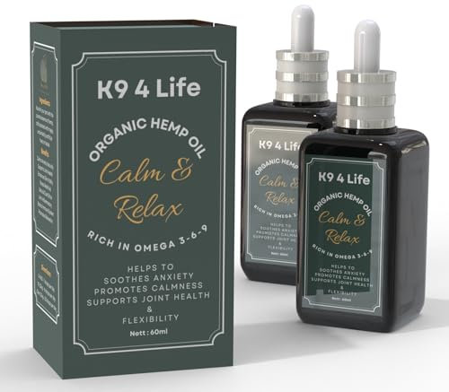 Dog Calming Hemp Oil For Dogs Joint Care Pain Relief Anxiety Arthritis Stress Dogs, Help Stop Barking and Growling (60ml) Twin Pack (x2)