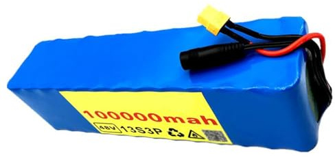 48v 100Ah litiumjonbatteri elektrisk cykelbatteri 13 serie 3 parallell + laddare, för elektrisk motorcykel, e-cykel T-kontakt