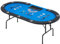 AVAWING Pokertisch Klappbar 9 Spieler, Spieltisch mit Getränkehalter aus Edelstahl,Poker Tisch (Blau, NORMAL)