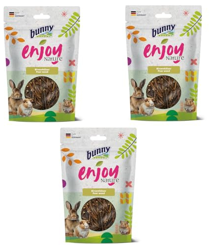 Bunny EnjoyNature - Maderas de pera | 3 unidades | 3 x 100 g | Alimento individual para conejos enanos y otros roedores | Uso natural e intensivo para roedores