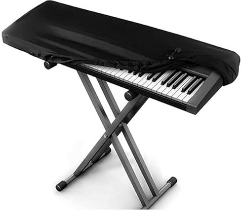 Schwarz Klavier Abdeckung 88 Tasten, Schutz Staub Abdeckung für Klaviertastatur mit Kordelzug zum Schutz Elektronischen Klaviertastatur (135 x 30 x 16cm)