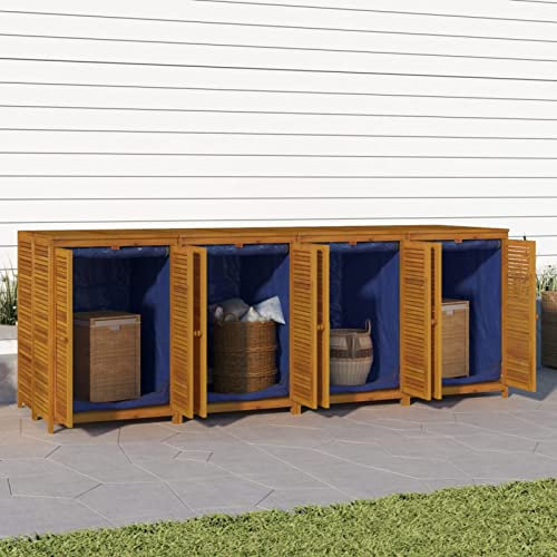 Gecheer Scatola di immagazzinaggio da giardino, 280 x 87 x 104 cm, in legno massello di acacia, per esterni, organizer di attrezzi da giardino, cassapanca per cuscini per balcone, piscina, terrazza