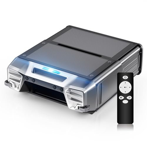 MEDOXA Robot écumeur de Piscine à énergie Solaire, Robot Nettoyeur de Surface de Piscine sans Fil avec Double Option de Charge, évitement Intelligent des Obstacles et télécommande