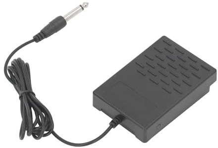 Universal Sustain Pedal Electric Keyboard Momentary FootSwitch Synthesizer 6.35mm Portable Control for Musicians Abs Metal Black (Svart)