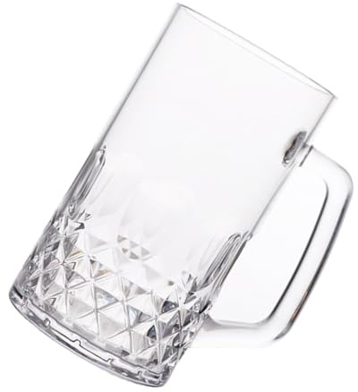 Boccale da birra robusto con fossette di grande capacità in vetro con manico ergonomico