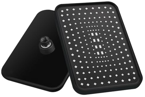 Asyduey Cabezal de Ducha de Lluvia con Rociador Superior de Alta PresióN de 12 Pulgadas Cabezales de Ducha de Lluvia de Flujo MáS Grande Cabezal de Ducha Tipo Lluvia-Negro