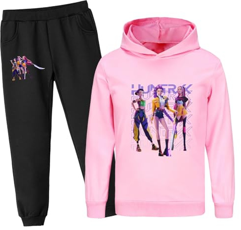 NILKOOZ KPOP Boys Tracksuits Kids Girls Hoodied Sweatshirt Fashion Long Sleeve & Pants Sets Streetwear for Ages 2-13