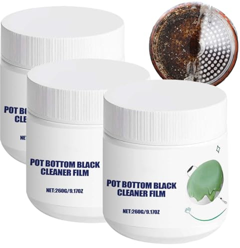 Pasta sgrassante per pentole, detergente per macchie nere sul fondo delle pots, rimuove il grasso bruciato da padelle e teglie, pasta detergente multi, detergente per pentole acciaio inox (3pcs)