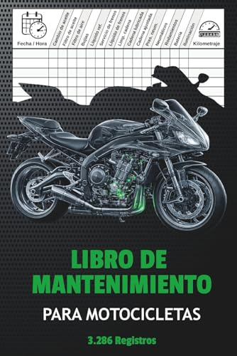 Libro de Mantenimiento para Motocicletas: Registro de Servicio, Control de Kilometraje y Historial de Mantenimiento