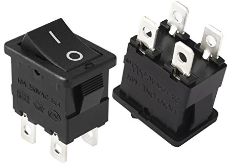 sourcing map AC 12A/125V 10A/250V DPST On Off Bouton 4P 2 Position I/O Bascule Bateau Interrupteur