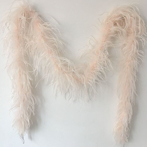 Sowder 72inch Length 1ply Ostrich Feather Boa for Wedding/Party Decoration, Feather Scraf(Champagne)