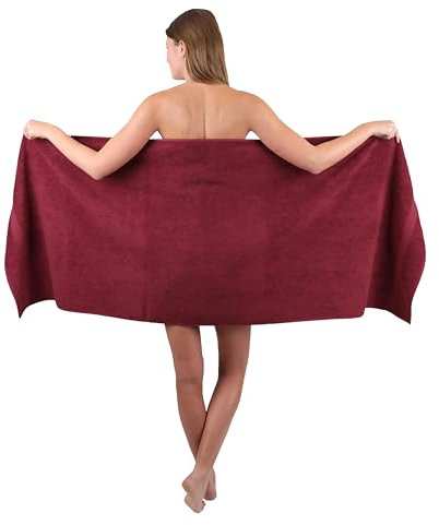 Betz Saunatuch XXL Badetuch Liegetuch Strandlaken Saunahandtuch Premium Frottee 100% Baumwolle Größe 70 x 200 cm Farbe dunkelrot