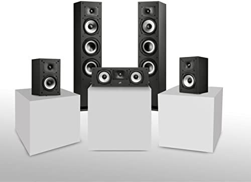 Polk Audio Monitor XT-Serie, 5.0 Heimkino Soundsystem, Surround System bestehend aus 2x MXT60 Standlautsprechern, 1 Paar MXT15 Sourround Lautsprecher und 1x MXT30 Centerlautsprecher