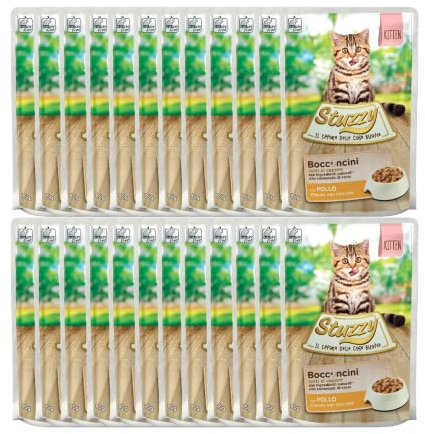 Stuzzy, Cibo Umido per Gattini al Pollo, in Bocconcini - (24 buste da 85g)