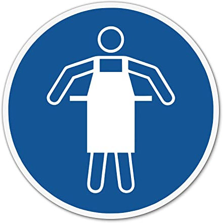 Aufkleber Schutzschürze benutzen - Ø 20 cm ISO 7010 M026 Gebotszeichen - hin773