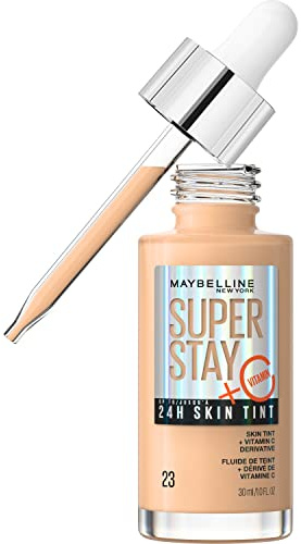 Maybelline New York Foundation, Langanhaltendes Make-Up mit Vitamin C, Vegane Formel, Super Stay Skin Tint, Nr. 23