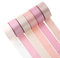 MAYREEL Satinband mit Rosenmotiv, 2,5 cm, für Geschenkverpackungen, Hochzeit, Brautparty, Valentinstag, Muttertag, Basteln, 6 Rollen, 9,1 m pro Farbe, insgesamt 60 Meter