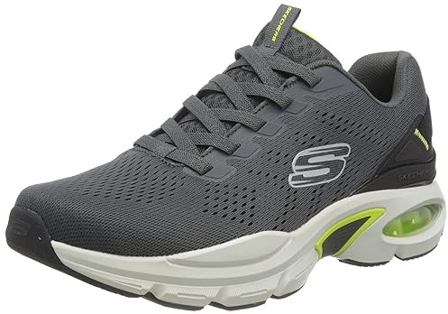Skechers Skech-Air Ventura, Mocassino Uomo, Carbone Lime, 41 EU Larga