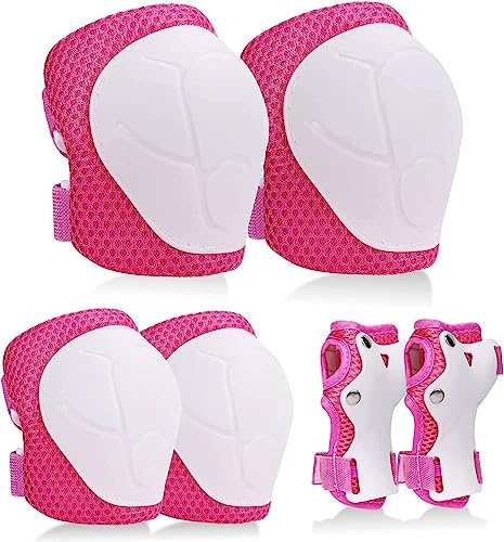 YJZQ 6PCS Protection Genou-Coude Scooter Fille Garçon Protège-Poignets + Genouillère + Coudière Support Pad S pour Enfants 3-5ans équipement Sport Patins à roulettes Cyclisme