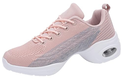 Jazzsneakers för kvinnor och flickor dansskor snörda Cheerleading, skor, dansskor, dam, plattformsskor, Rosa 2398, 39 EU